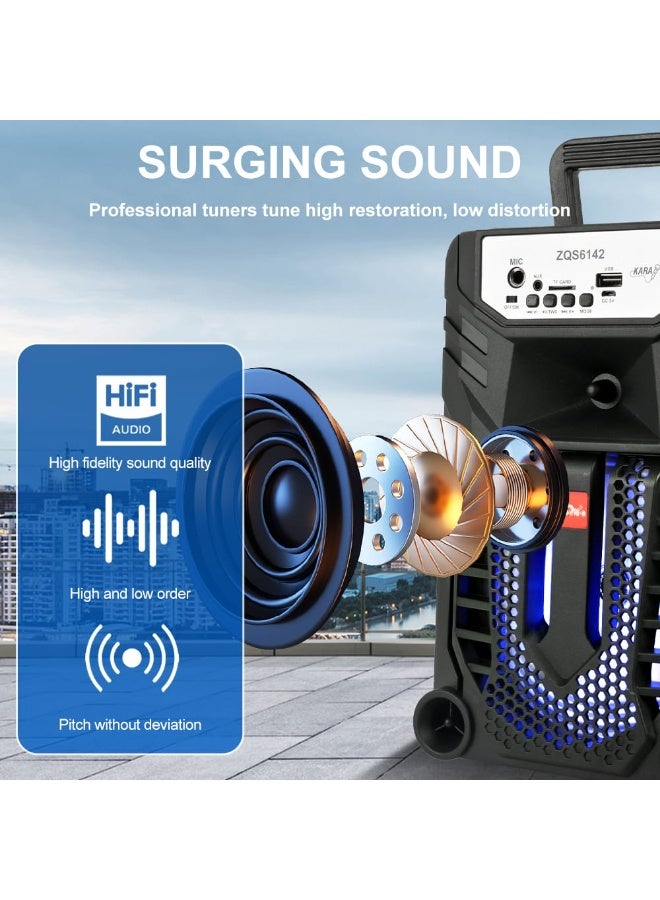 Sing-e ZQS-6142 4-Inch Multimedia Bluetooth Speaker – 8W RMS Super Bass with LED Lights - Image 4